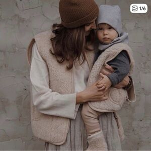 Women's Cream Shearling Vest